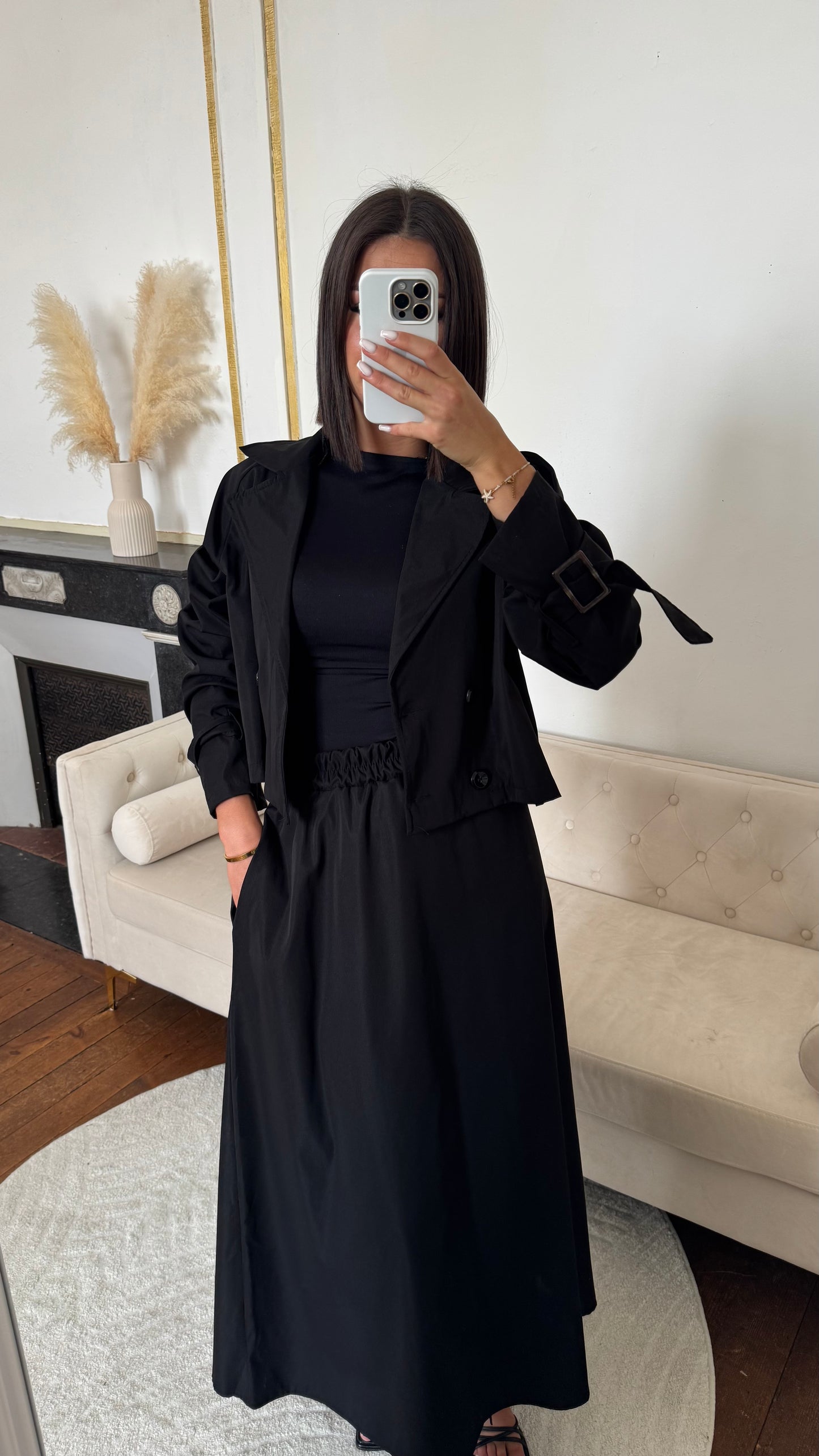 Ensemble trench jupe noir