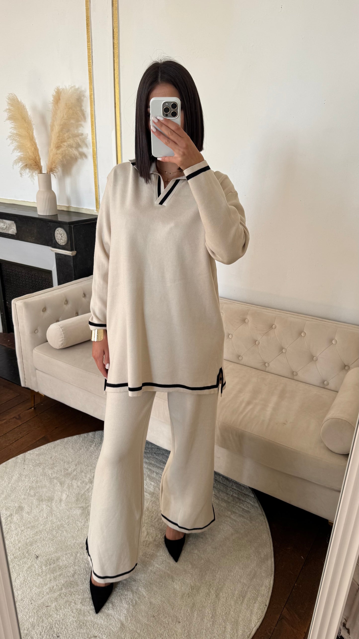 Ensemble pantalon beige