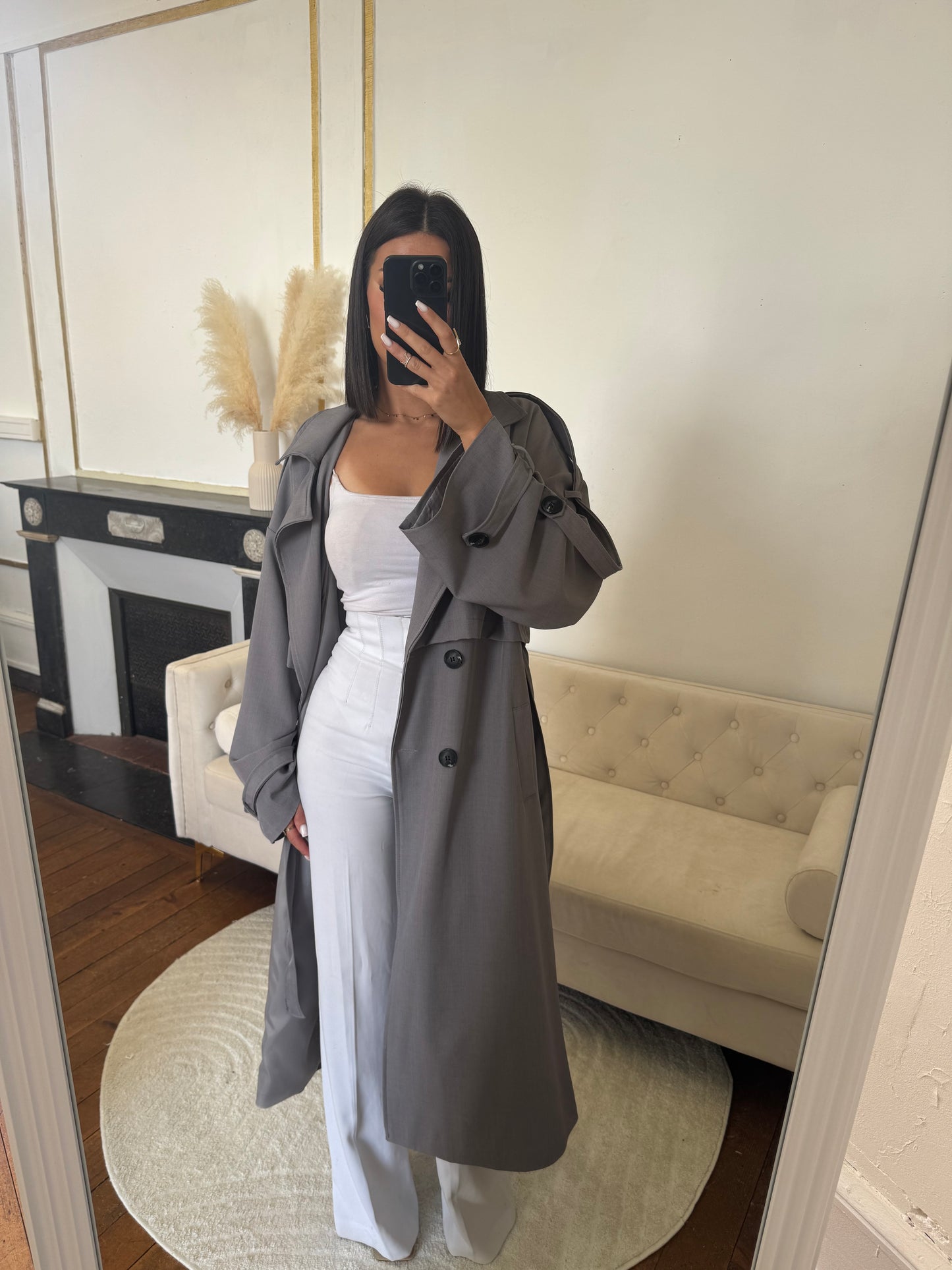 Trench oversize gris