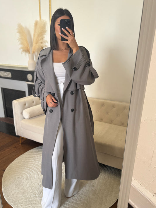 Trench oversize gris