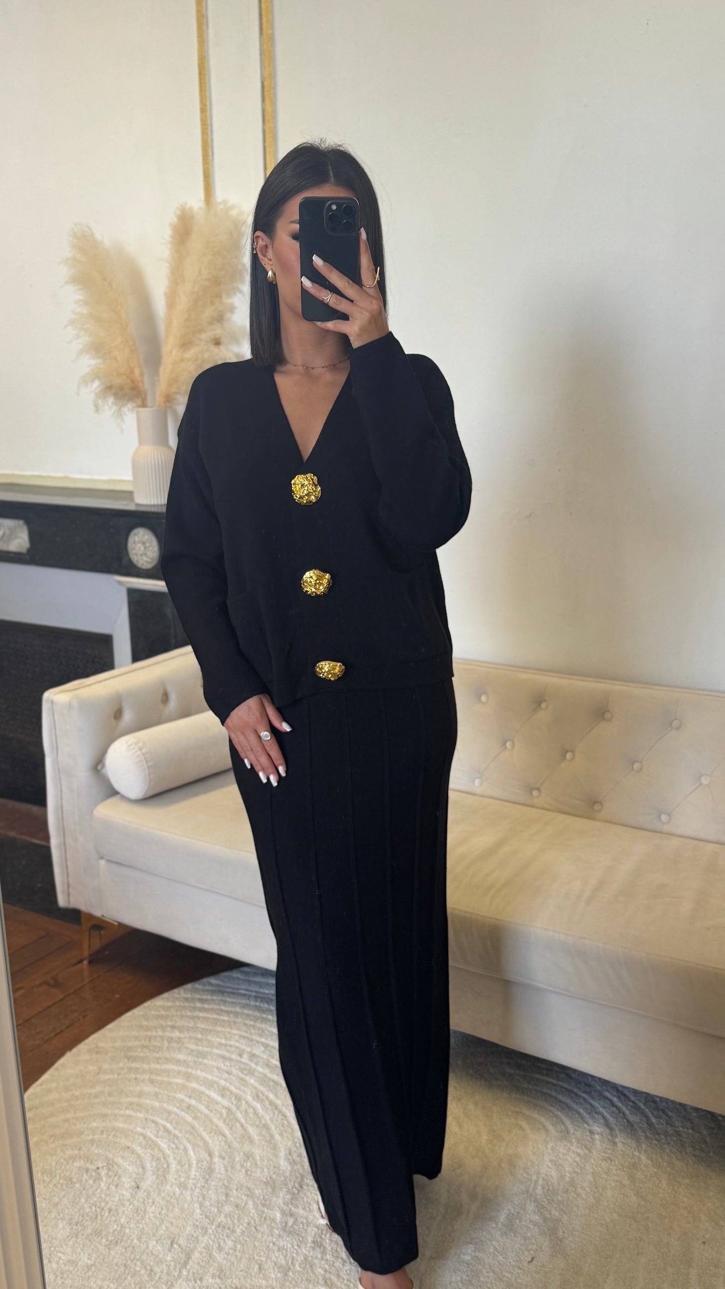 Ensemble gilet jupe noir