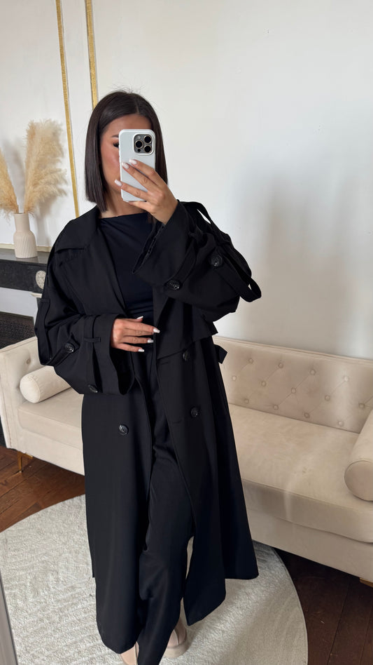 Trench oversize noir