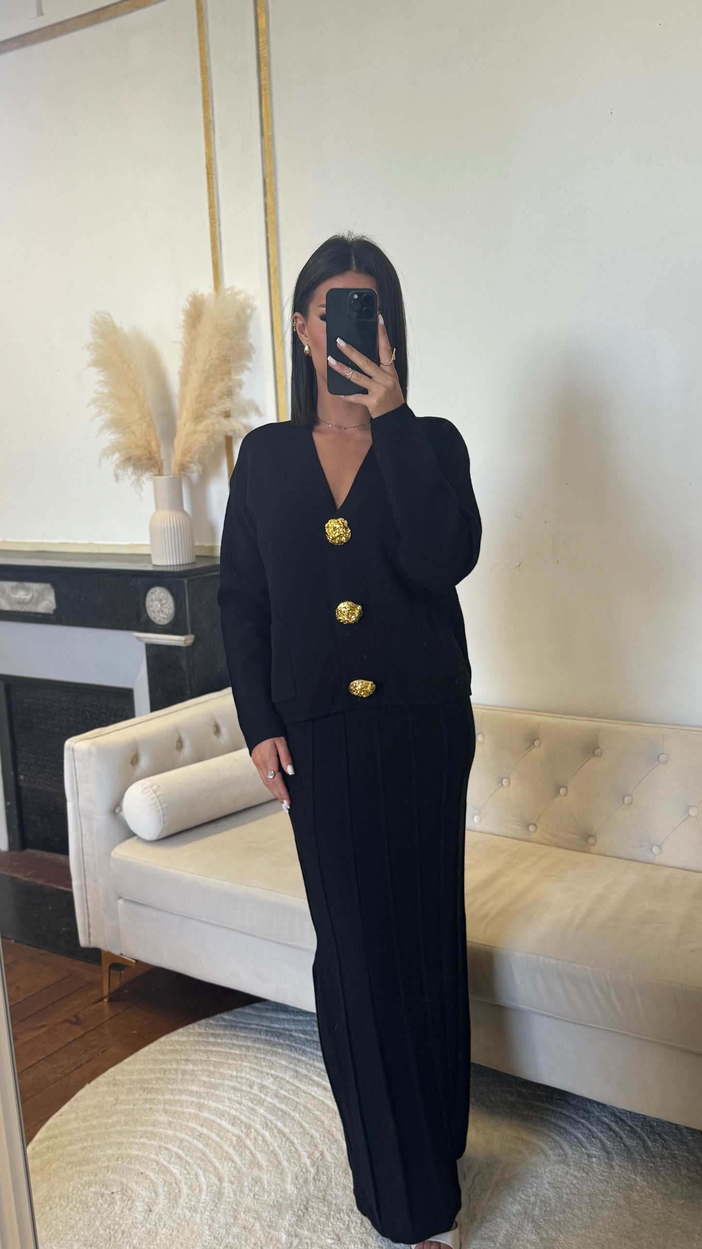 Ensemble gilet jupe noir