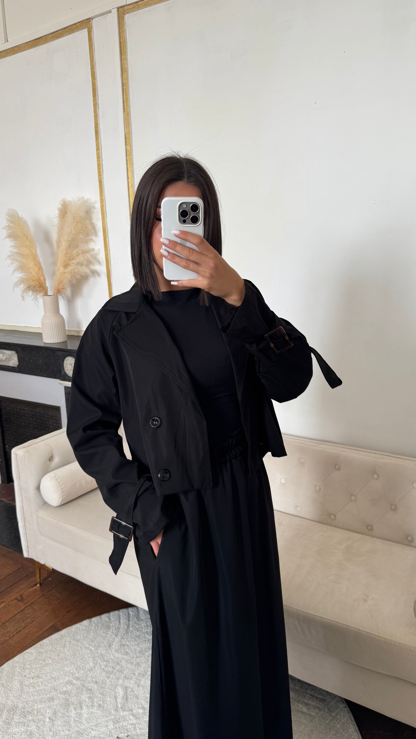 Ensemble trench jupe noir