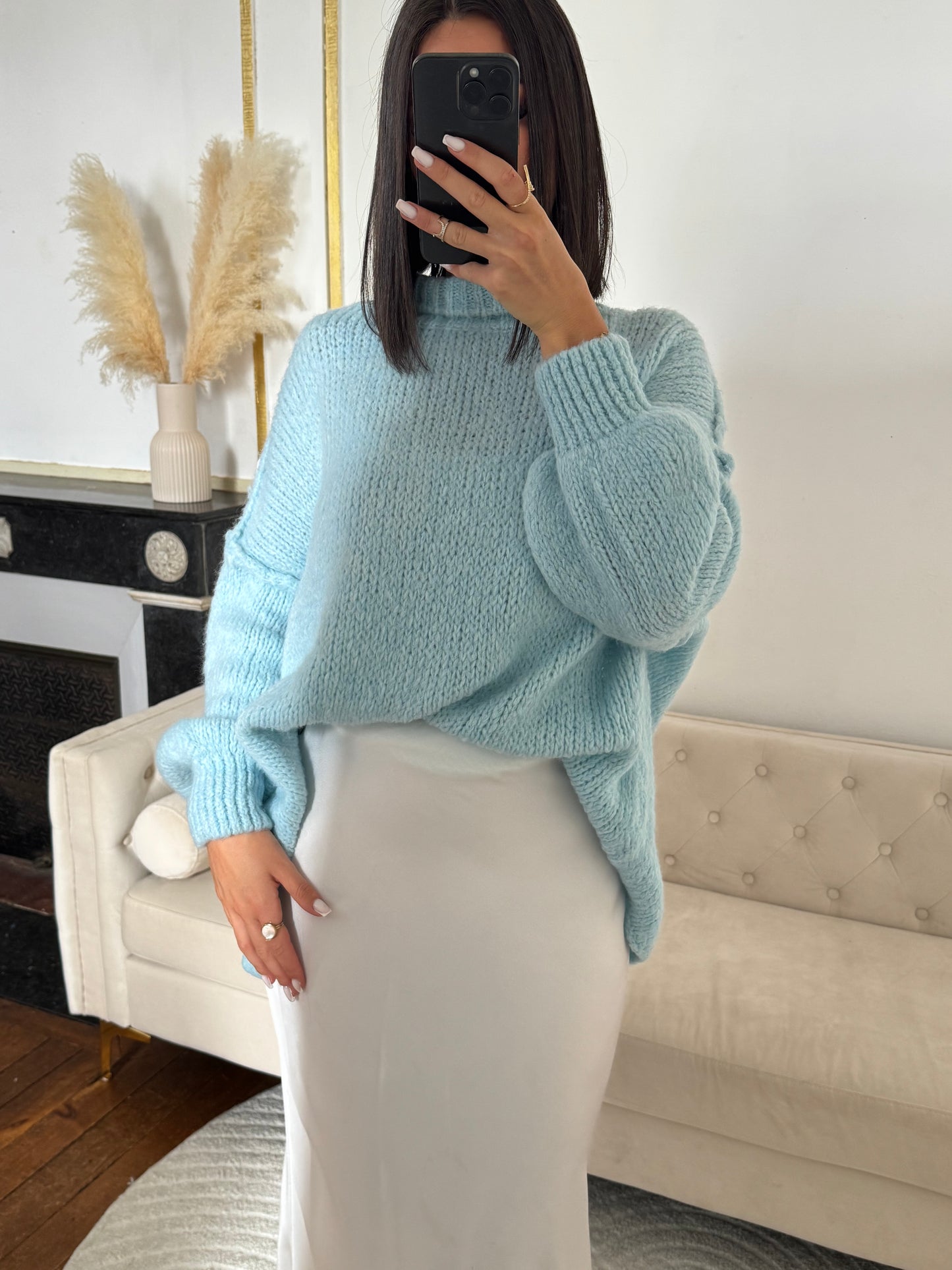 Pull bleu turquoise