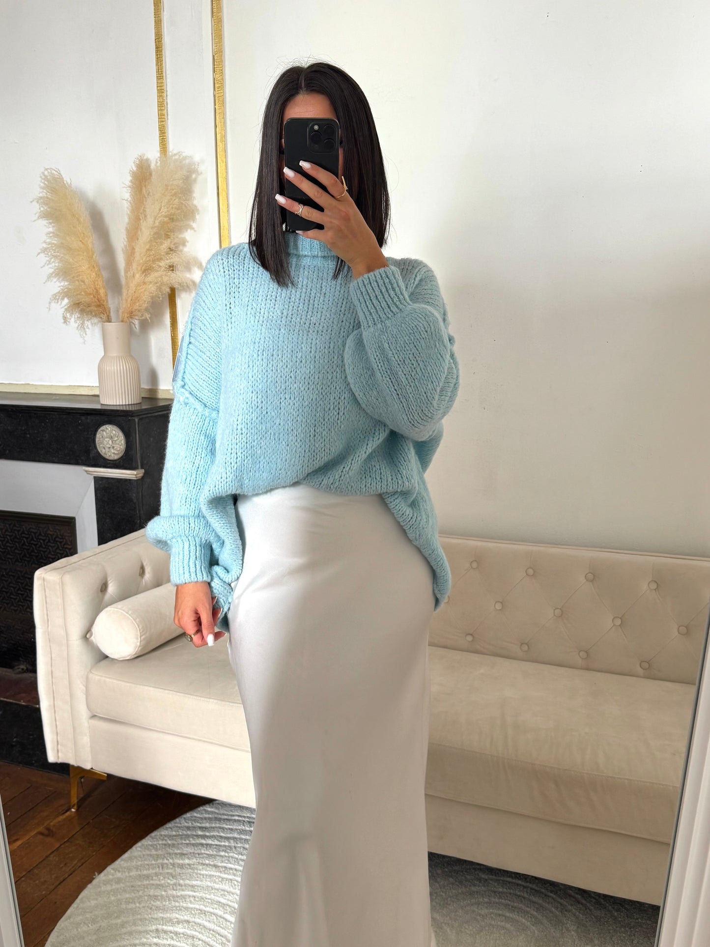 Pull bleu turquoise