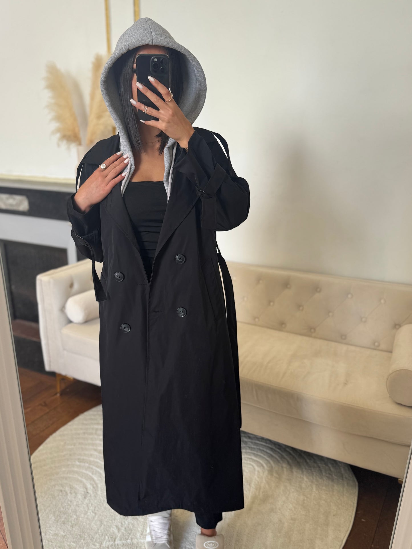 Trench capuche noir