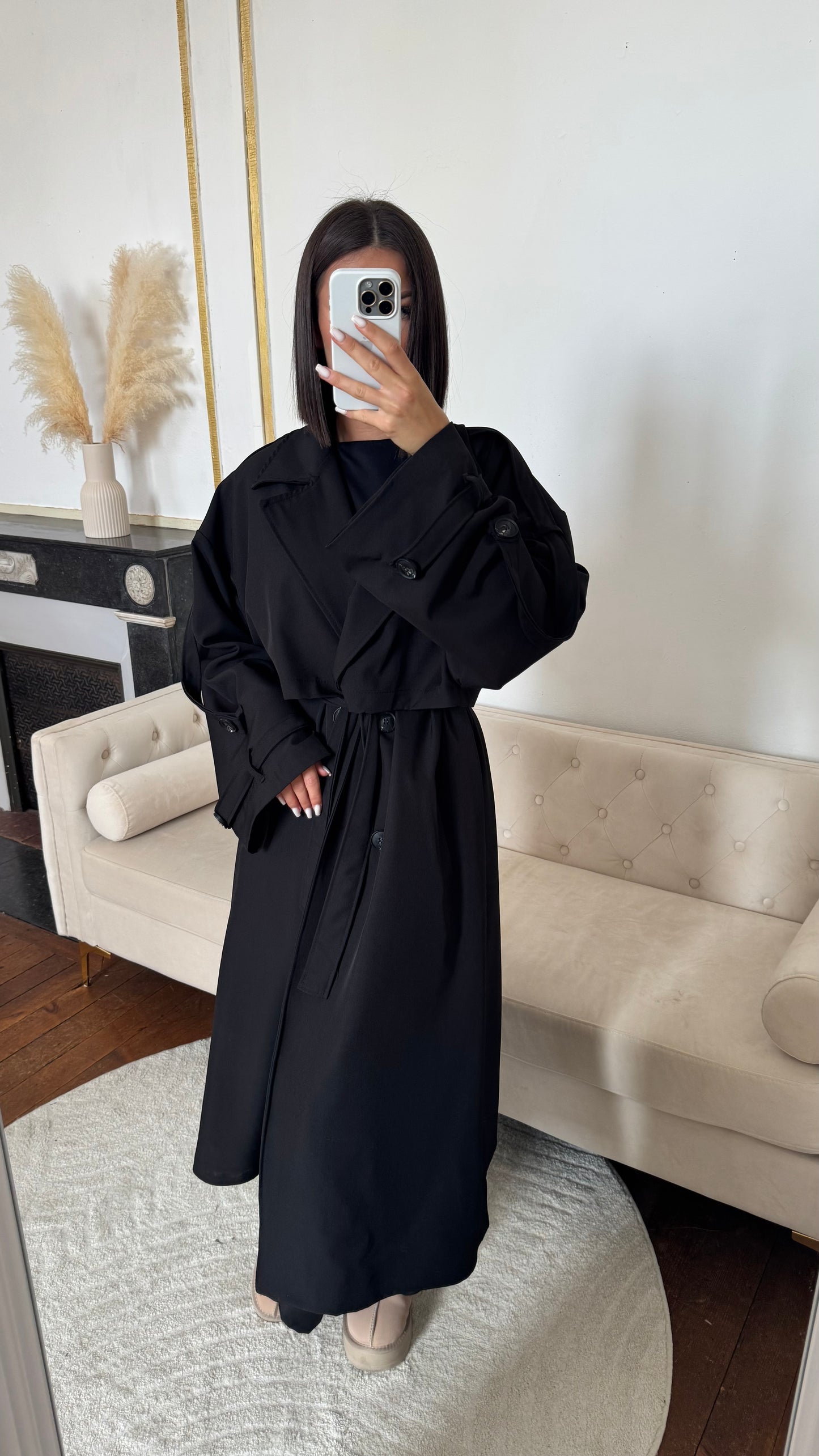 Trench oversize noir