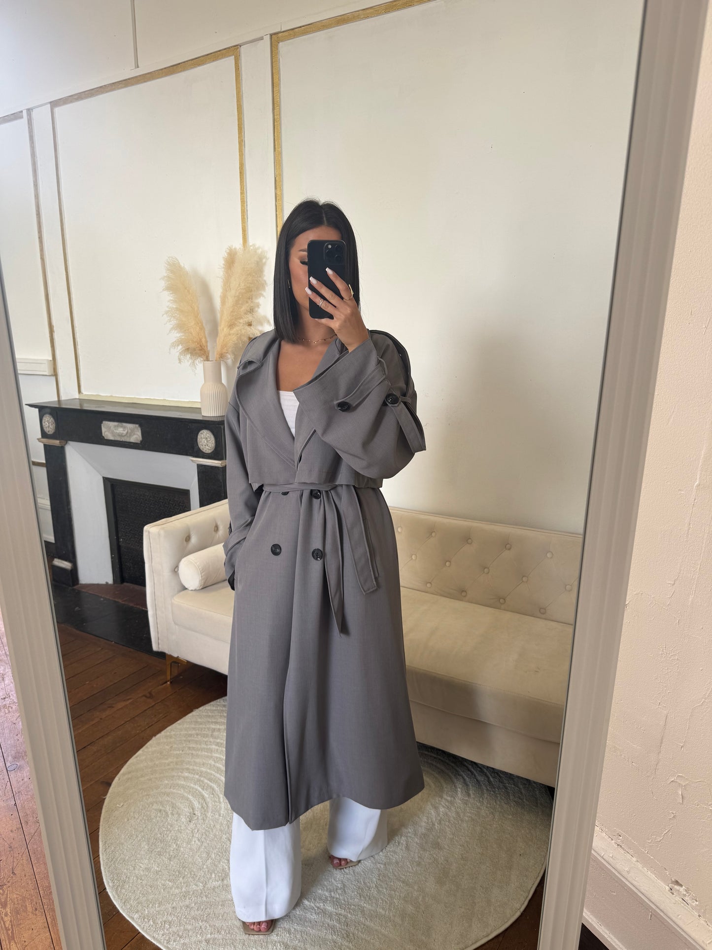 Trench oversize gris